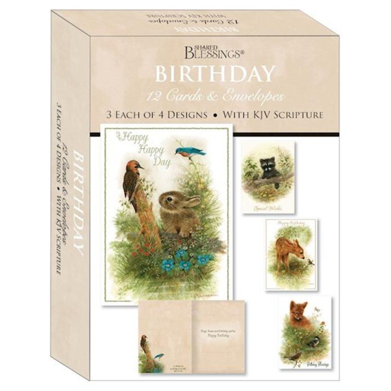 Crown Point Graphics 272439 Shared Blessings-Birthday Wildlife Card-Boxed - Box of 12